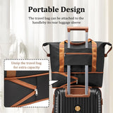Joyway Luggage Sets 5 Piece PP Hardshell Carry on Suitcase, Travel Lightweight Carry-on with Double Spinner Wheels and TSA Lock, Black Brown