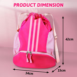 Champhox Soccer Bag, Youth Soccer Basketball Bag with Compartments Drawstring Backpack for Football Volleyball Gym Training