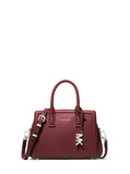Michael Kors Laila Extra Small Crossbody Bag, Silver-Tone Hardware/Embossed Goat Leather/Oxblood