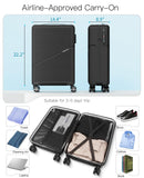 Carry On Luggage Airline Approved 20 Inch Hardside Suitcase with Spinner Wheels, Lightweight PC Rolling Luggage with TSA Lock & USB Charging Port for Travel