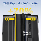 Joyway 20 Inch Carry on Luggage Airline Approved, PP Expandable Carry on Suitcase with Spinner Wheels, Hard Shell Luggage with TSA Lock and USB Port