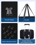 WANDF For Spirit Airlines Personal Item Bag 18x14x8 Travel Duffel Bag Underseat Foldable Carry-on Luggage for Women（A-Black）