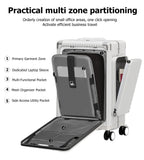 feilario 20in Aluminum Frame PC Carry On Luggage Tri-Zone Access Hard Shell Brake Wheels Suitcase with Cup Holder, Phone Holder, TSA Approved Lock (Green, 20")