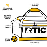 RTIC Road Trip Rolling Duffle Bag with Wheels for Men and Women, Traveling Tote for Camp, Travel, Gym, Weekender, Camping, Overnight Carry On, Sports, Spacious, Water Resistant, Medium, Trailblazer