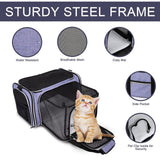BAGLHER Cat Carrier Bag,Airline Approved Pet Carrier Soft Side Pet Travel 5 Sides Open Doors 3 Sides Expandable Foldable Dog Carrier with Fleece Pad