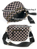 Black and White Checkered Crossbody Bum Bag for Women,Spacious Checkered Purse Fanny Packs Belt Bag Sling Bag with Shoulder Strap (khaki Checkered)