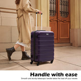 Coolife Luggage 3 Piece Set Suitcase Spinner Hardshell Lightweight TSA Lock (purple, 20/24/28)