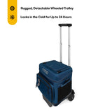 RTIC 40 Can Everyday Wheeled Cooler, Soft Sided Insulated Portable Rolling Collapsible Cooler Bag with Wheels and Handle for Outdoor, Beach, Camping, Sports, Travel, Leakproof, Navy