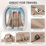 GOLF QUALITY Slim Laptop Backpack for Women, Lightweight Business Backpack for Women Computer Bag Purse for Commuting, Fit 17.3 Inch, Champagne Brown