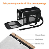 Amazon Basics Airline Approved Soft-Sided Mesh Pet Travel Carrier with Shoulder Strap, Removable Washable Fleece Pad, Top Opening, Ventilation for Dog, Cat, up to 22 pounds, 19.7Lx12Wx12H in., Black