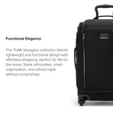 TUMI - Voyageur Leger 4 Wheeled Luggage - Women's Lightweight and Spacious, Sleek Silhouette, Durable Premium Suitcase - 21.8" International Expandable Carry-On, Black with Gunmetal Hardware