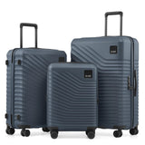 Coolife Luggage 3 Piece Set Durable Upgrade PC Expandable Hardside Lightweight Travel Suitcases with Dual Spinner Wheels & TSA Lock, 20/24/28 (20" Expandable) (Navy, 3-Piece Set (20/24/28))