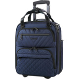 KROSER Carry On Underseat Multi-functional, 16-inch Underseater Lightweight Overnight Suitcase for Women, Navy