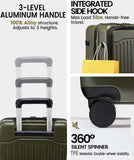 LOVEVOOK Carry On Luggage 22x14x9 Airline Approved, Expandable Hard Shell Suitcase with Spinner Wheels, USB Charging Port & Front Pocket, PC Hardside Rolling Luggage with TSA Lock for Travel