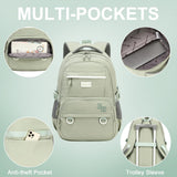 CAMTOP Laptop Backpack 15.6 Inch College Middle School Teen Girls BookBag Travel Backpacks Casual Daypacks (17 Inch, Sage Green)