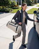 LUGGEX Gym Duffle Bag for Women Men, TDX01 Expandable Sports Gym Bag with Shoe Compartment, Wet Pocket, Water-Resistant Travel Duffel Bags Carry On Duffel Bag Backpack (TDX-Pro, Ivory, 40L)