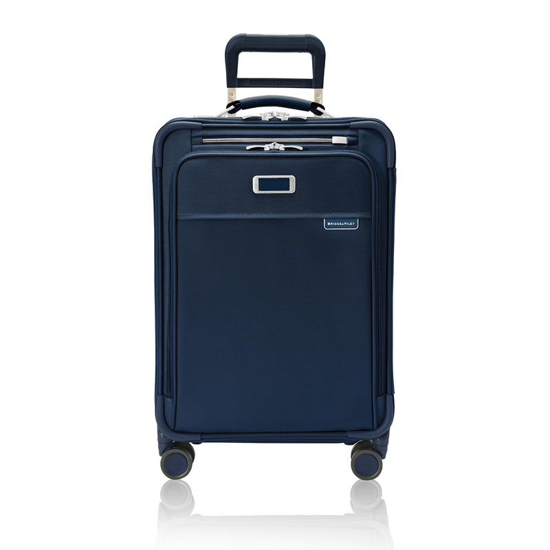 Briggs & Riley Essential 22" Carry On Expandable Spinner - Luggage for Travel, Suitcases with Wheels, Softside Rolling Bag for Men & Women, Self-Repairing Zipper - Baseline Collection, Navy