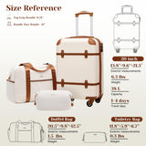 Coolife Luggage Set 3 Piece Suitcase Set Carry On Luggage PC Hardside Luggage TSA Lock Spinner Wheels Telescopic Handle