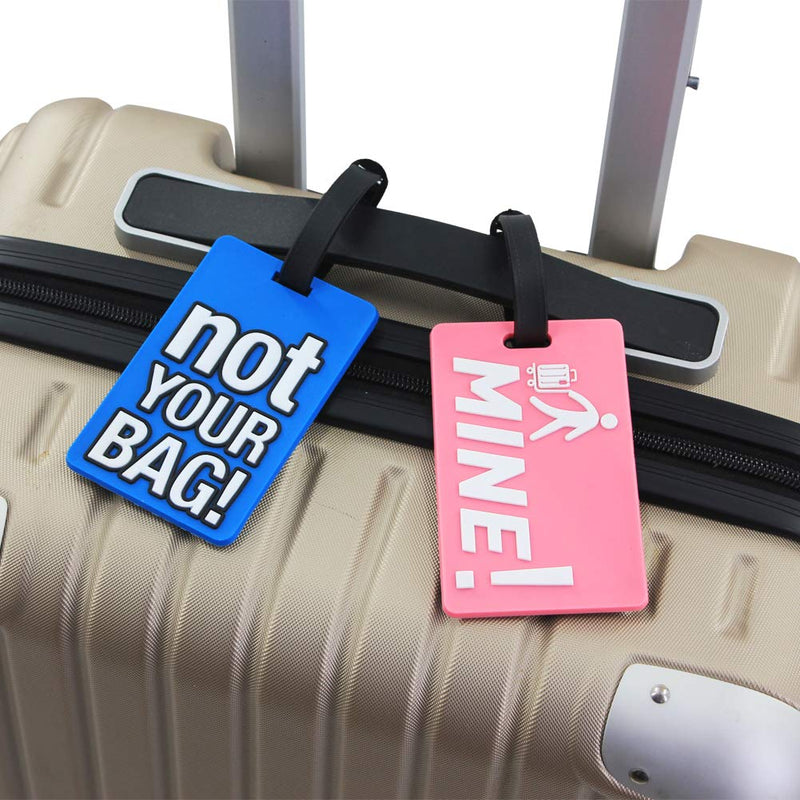 Mziart Funny Luggage Tags Set of 6 Colorful Unique Travel Baggage Bag Tags Suitcase Identify Labels for Women Men