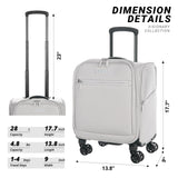 Verage Underseat Carry On Luggage with Spinner Wheels (Cloud Gray, 14.5-Inch Plus Underseat Pro)