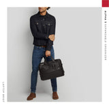 TUMI - Alpha Medium 15" Expansion Laptop Briefcase - Professional Briefcase for Commute or Travel - Padded Compartment Fits up to 15" Screen - Black Leather