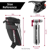 ROCKBROS Bike Saddle Bag Small Seat Bag Bicycle Bag Under Seat Bike Accessories Storage Pouch Ultralight Cycling Wedge Pack for Road Mountain MTB Foldable Bike