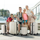 Karl home Luggage Sets 4 Piece, PP Hard Case Suitcase Set with Built-in Lock Spinner Wheels, Lightweight Durable Carry on Luggage for Business Travel - White (16/20/24/28")