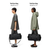 RAINS Trail Gym Bag - Black Waterproof Sports Duffel Bag for Men and Women with Shoulder Strap, Carry Handles and Mesh Pocket for Training or Travel - 2 Year Warranty