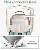 LOVEVOOK Laptop Backpack Purse for Women, Work Travel Computer Bags, College School Backpack for Student Girl, Quilted Casual Daypack with USB Port, Fit 15.6 Inch Laptop, Mint Green