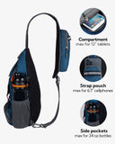WATERFLY Packable Small Crossbody Sling Backpack Shoulder Chest Bag Daypack for Hiking Traveling