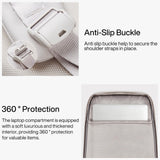 Hanke Expandable Travel Backpack 17 Inch, Full-Open Laptop Backpack Fits 15.6 Inch, Carry On Personal Item Bag with Luggage Strap, Business Work Backpack for Women Men, Light Grey