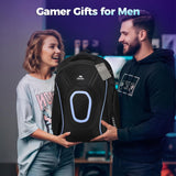 MATEIN 17.3 Inch Gaming Laptop Backpack, Large Gaming Backpack with Tech Pouch, Waterproof Rain Cover, Padded Shoulder Straps, Airlined Approved College Computer Bag for Men