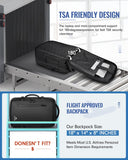 MATEIN Personal Item Vacuum Backpack with Pump, Waterproof Underseat Carry on Backpack with Vacuum Seal Compression for Airplane, TSA Flight Approved Travel Suitcase Bag Fits 17 inch Laptop, Black