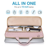 BAGSMART 15.6 Inch Laptop Case Sleeve Compatible with MacBook Pro 16 Inch,15.6 Inch HP,Dell,Acer Aspire,Asus Notebook, Lightweight Laptop Bag for Women with Shoulder Strap,Pocket,Handle, Pink