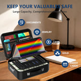 EDMUED Fireproof Document Box with Combination Lock - Fire & Water Resistant Hard Case Safe Box for Important Documents, Certificates, Laptops, Passports (Matte Black)