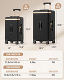 Joyway Luggage Sets 2 Piece, 22 Inch Carry On Luggage and 26 Inch Trunk Checked Luggage with Cup Holder, Lightweight Hardside Suitcase with Pressure-resistant Frame, Shock Absorbing Wheel and TSA Lock