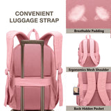 KEOFID Classic Travel backpack for Men and Women, Anti Theft Laptop Backpack with USB Charging Port for Work, Large Bag for College, Water Resistent(Bright Pink)