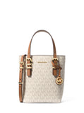 Michael Kors Quinn Extra Small Tote Crossbody Bag, Gold-Tone Hardware/MK Signature Coated Twill/Vanilla/Acorn
