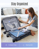 LIGHT FLIGHT Luggage Sets, 3 Piece Durable Suitcase Set with Spinner Wheels, 3 Pcs Hardside Lightweight luggage with TSA Lock, Large Checked Travel Suitcases, 20/24/28 Inch, Black