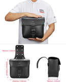 KEMIMOTO Motorcycle Saddlebags Secure Lock & Quick-Release Buckles 15L (7.5Lx2) PU Leather Throw Over Hard-Shell Side Bags Universal Fit for Sportster Softail Rebel Dyna Cruiser