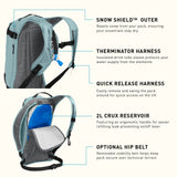 CamelBak Powderhound 12 Snow Hydration Pack Blue Mist/Black, 70oz