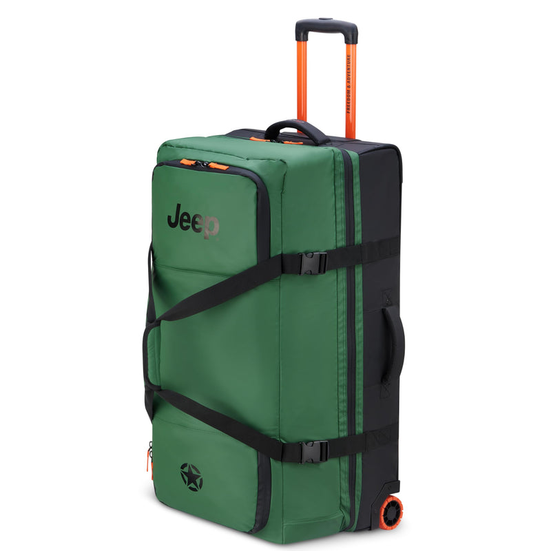 Jeep JS005A Two Wheel Rolling Travel Duffle Bag, Elm Green, 31 Inch