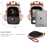 MKP COLLECTION Women Fashion Backpack Purse Multi Pockets Anti-Theft Rucksack Travel Shoulder Bag Handbag Set 2pcs