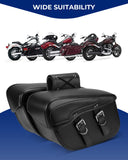 KEMIMOTO Synthetic Leather Motorcycle Saddlebag for Street Glide Electra Glide Touring Model, Universal 34L, Black