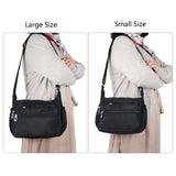 NOTAG Crossbody Bag for Women Waterproof Shoulder Bag Messenger Handbags Casual Nylon Purse Handbag (Large, Black)