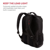 SwissGear 5505 Cecil 16” Laptop Backpack Black – Daily Laptop Bag with Gear Attachment Options – Multiple Organizer Pockets & Padded Shoulder Straps