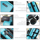 TRAVELARIM 20 Inch Carry On Luggage 22x14x9 Airline Approved, Carry On Suitcase with Wheels, Hard-shell Carry-on Luggage, Durable Luggage Carry-On, Teal Small Suitcase with Cosmetic Case