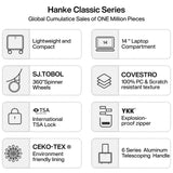 Hanke 16 Inch Underseat Carry on Luggage with Wheels Small Hard Shell Suitcases for Weekender,Travel Approved Lightweight Travel Luggage Suitcase for Womem Men,Christmas Gifts for Birthday-Ivory White
