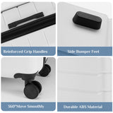 NEWBULIG 20 Inch Carry on Luggage, Lightweight Expandable Rolling Suit Case with TSA Lock, Hard Shell ABS Suitcase with Double Spinner Wheels, White