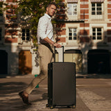 LEVEL8 Luminous 28 Inch Black Luggage with 6 Set Packing Cubes